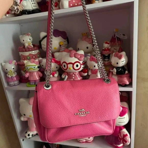 Coach Pink Leather Shoulder Bag - Picture 1 of 6